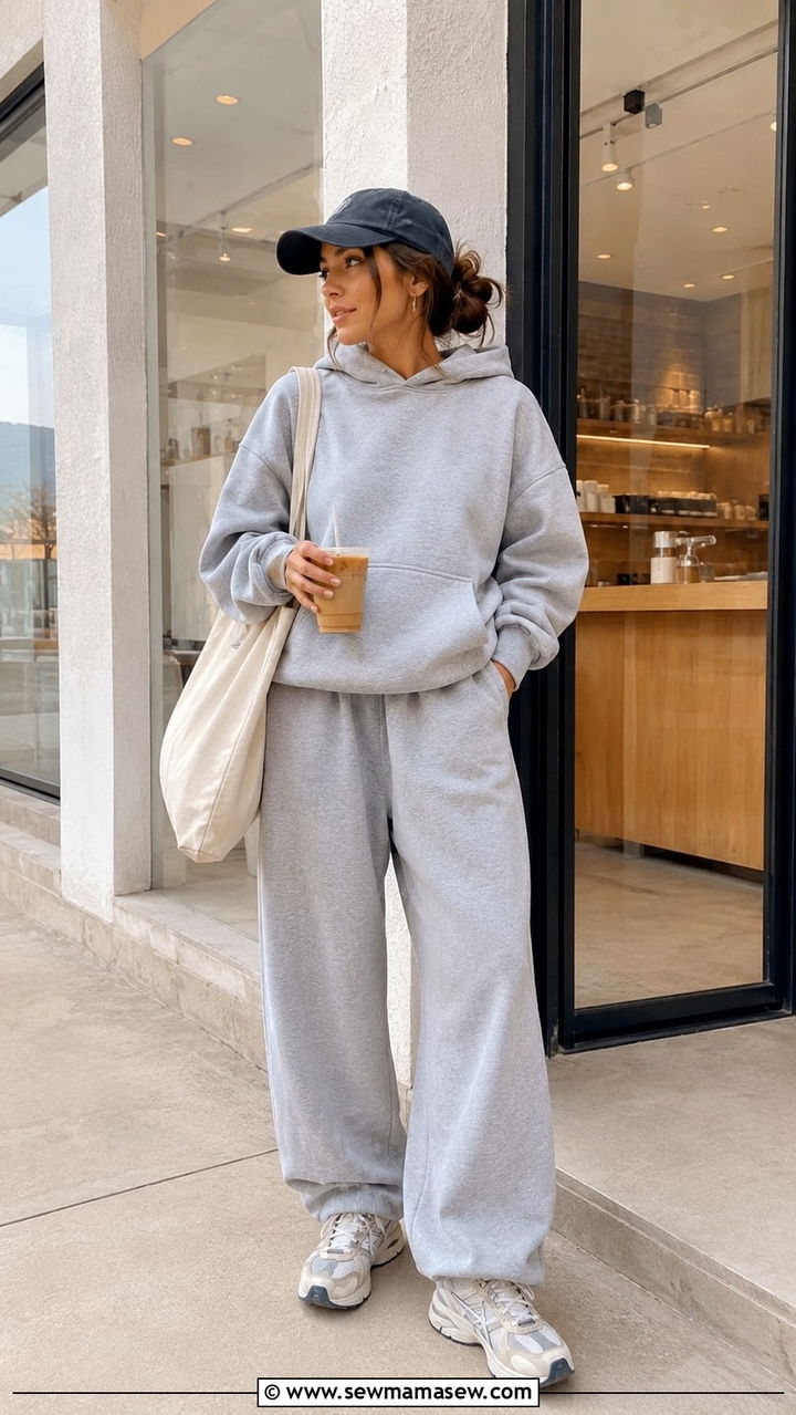 Sporty Balloon Sweatpants and Hoodie Loungewear Look - 25 balloon pants outfits aesthetic