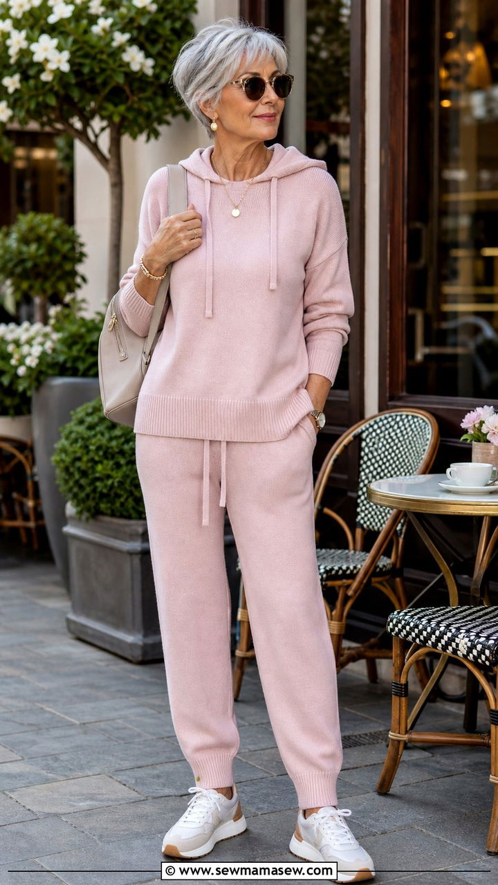 Sporty Chic Tracksuit With Fashion Sneakers - 35 Brunch outfits for women over 60