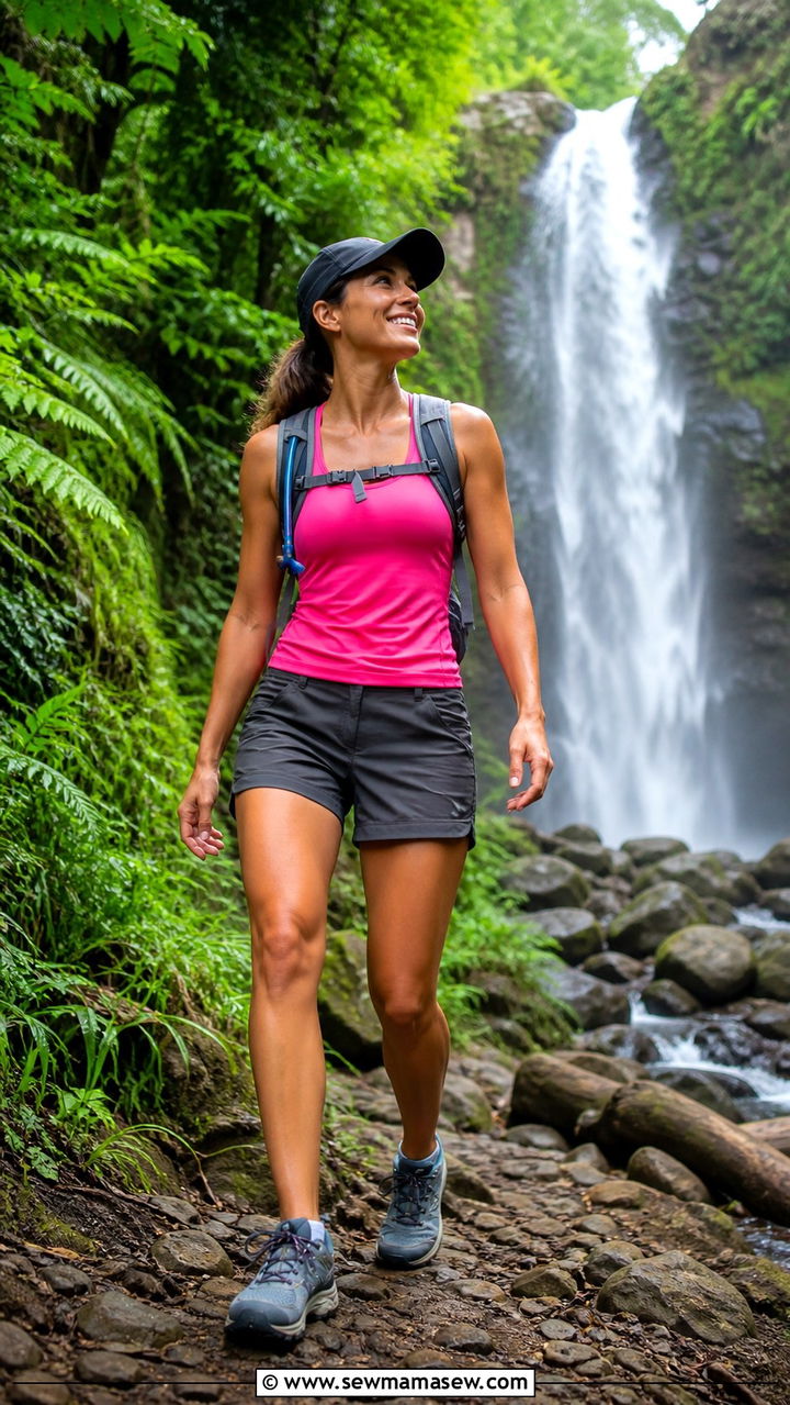 Sporty Tank with Quick Dry Hiking Shorts - 40 Hawaii outfit ideas
