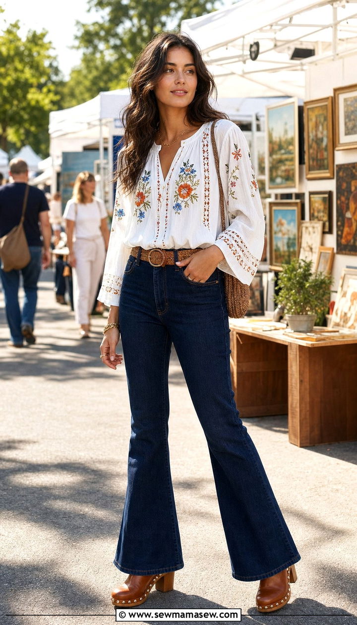 Spring 2026 Embroidered Top Outfit Women - 25 spring outfits 2026 women ideas