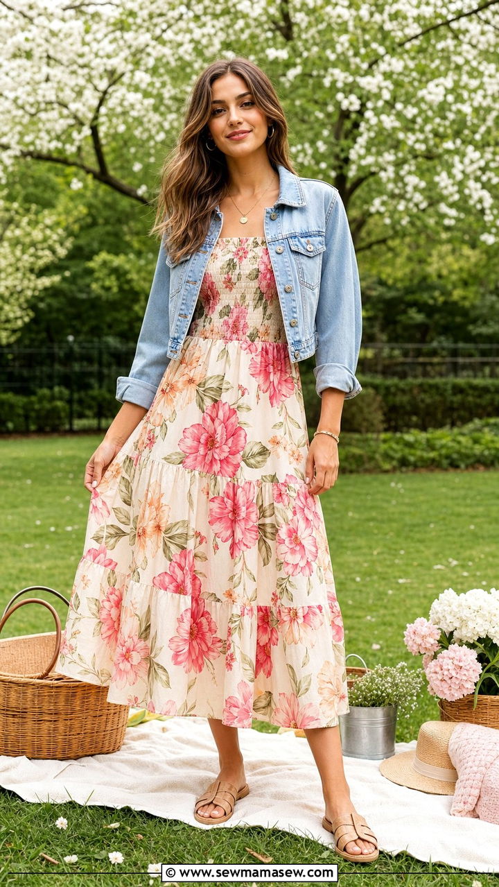 Spring 2026 Floral Midi Dress Outfit Women - 25 spring outfits 2026 women ideas