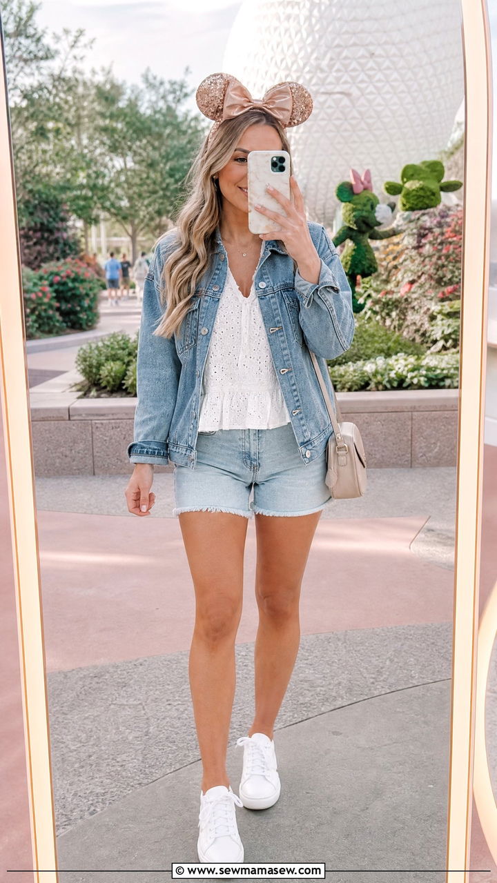 Spring Disney World outfit with denim jacket - 40 What to wear in Disney World