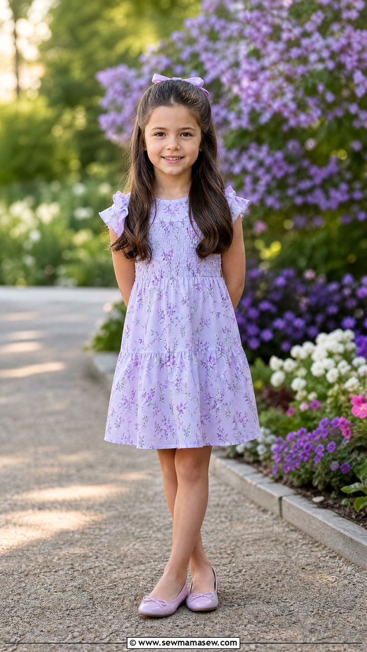 Spring Floral Dress With Ballet Flats - 30 Elementary school picture day outfit ideas