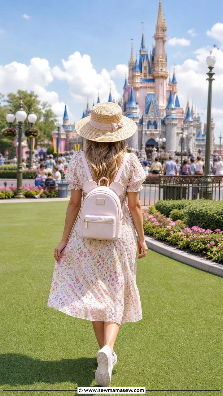 Spring Floral Midi Dress Outfit - 35 Magic Kingdom outfit ideas