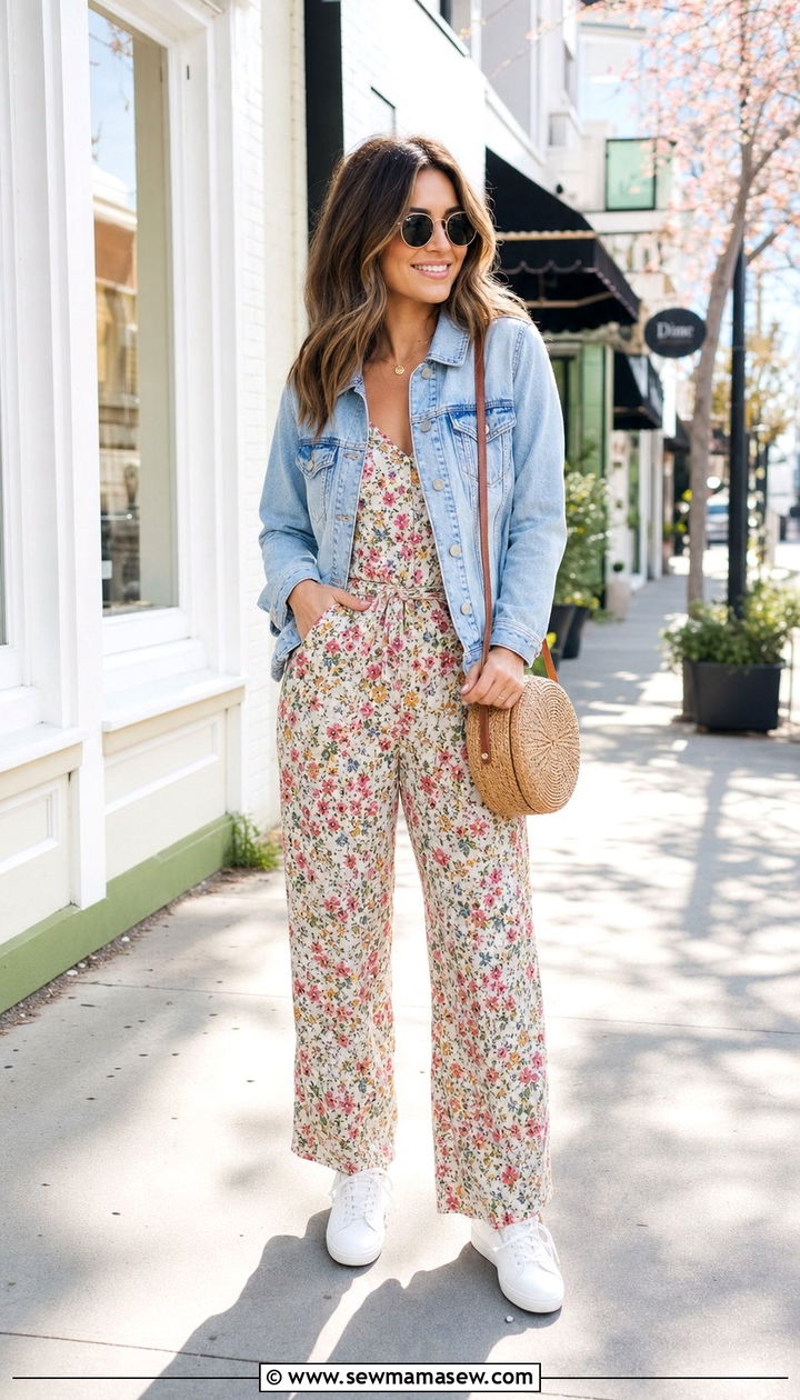 Spring Jumpsuit With Denim Jacket Outfit - 25 spring jumpsuit outfit ideas