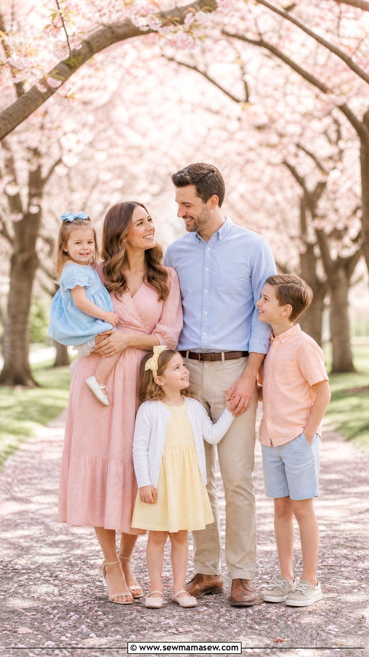 Spring Pastel Palette Family Photo Outfits - 30 Elegant family photo outfit ideas