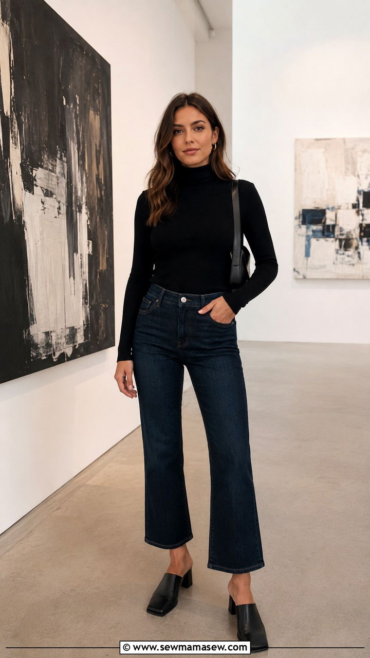 Square Toe Heels With Cropped Flare Jeans Outfit - 30 Heels outfit ideas with jeans