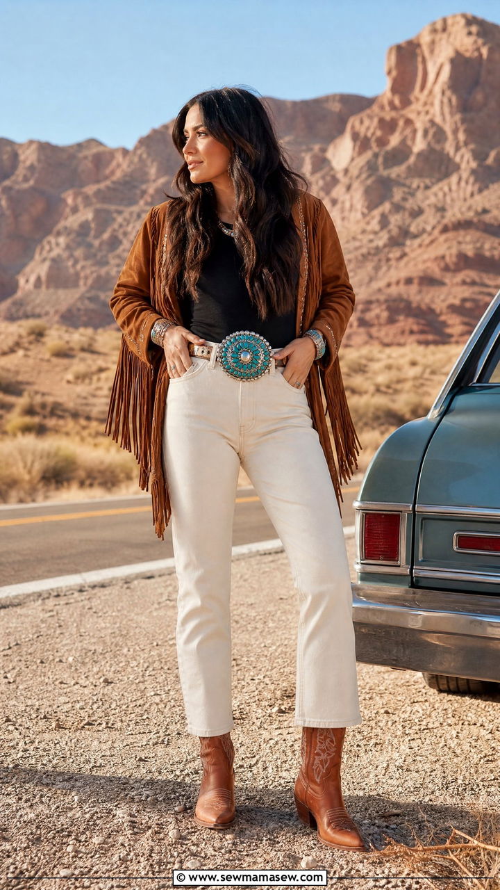 Statement Belt Buckle Western Outfit - 25 Funky western outfit ideas