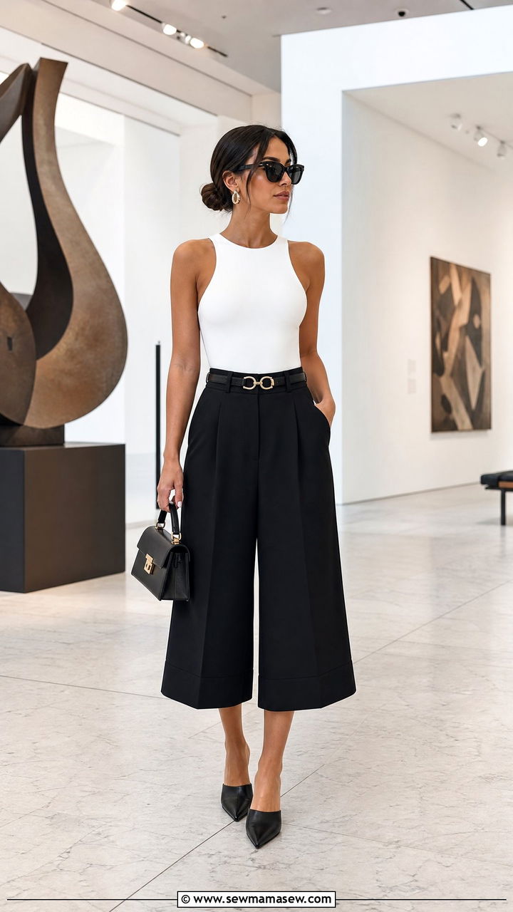 Statement Belt With Culottes - 25 How to style a statement belt