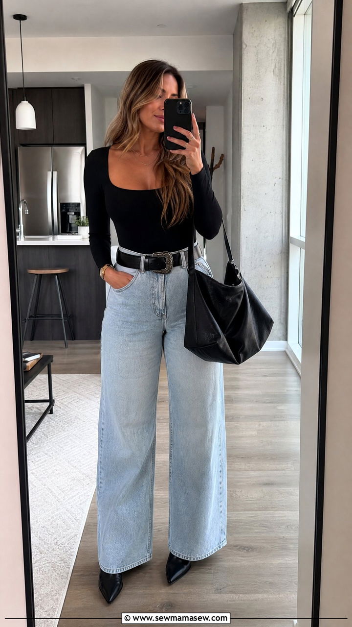 Statement Belt With Wide Leg Jeans - 25 How to style a statement belt