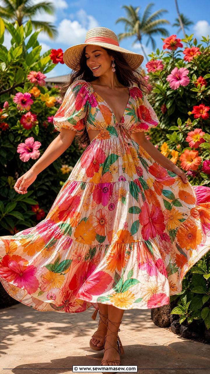 Statement Sundress And Straw Hat Maui Outfit - 35 Maui outfit ideas