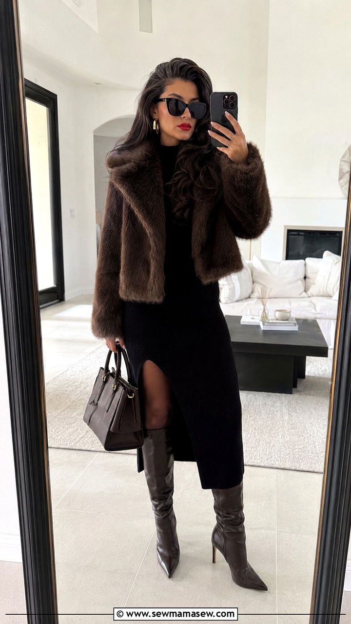 Statement Sunglasses and Faux Fur Outfit - 25 Mob wife aesthetic outfit ideas 2026