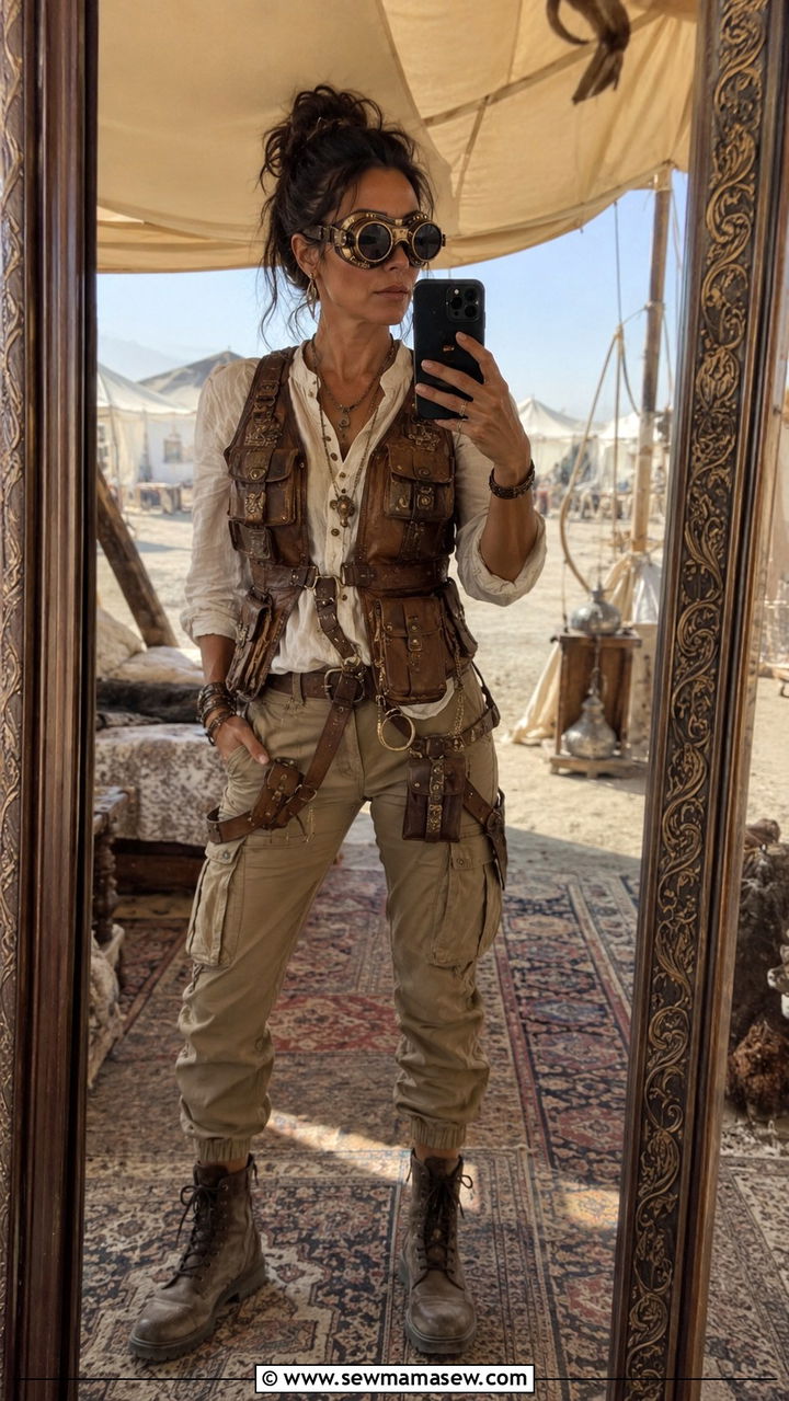 Steampunk Goggles And Utility Vest Burning Man Outfit - 20 Burning Man outfit ideas 2026