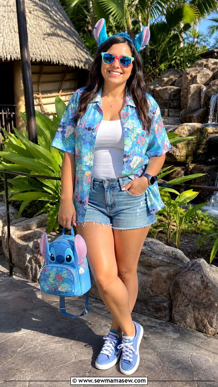 Stitch Inspired Tropical Outfit - 40 Disneyland outfit ideas