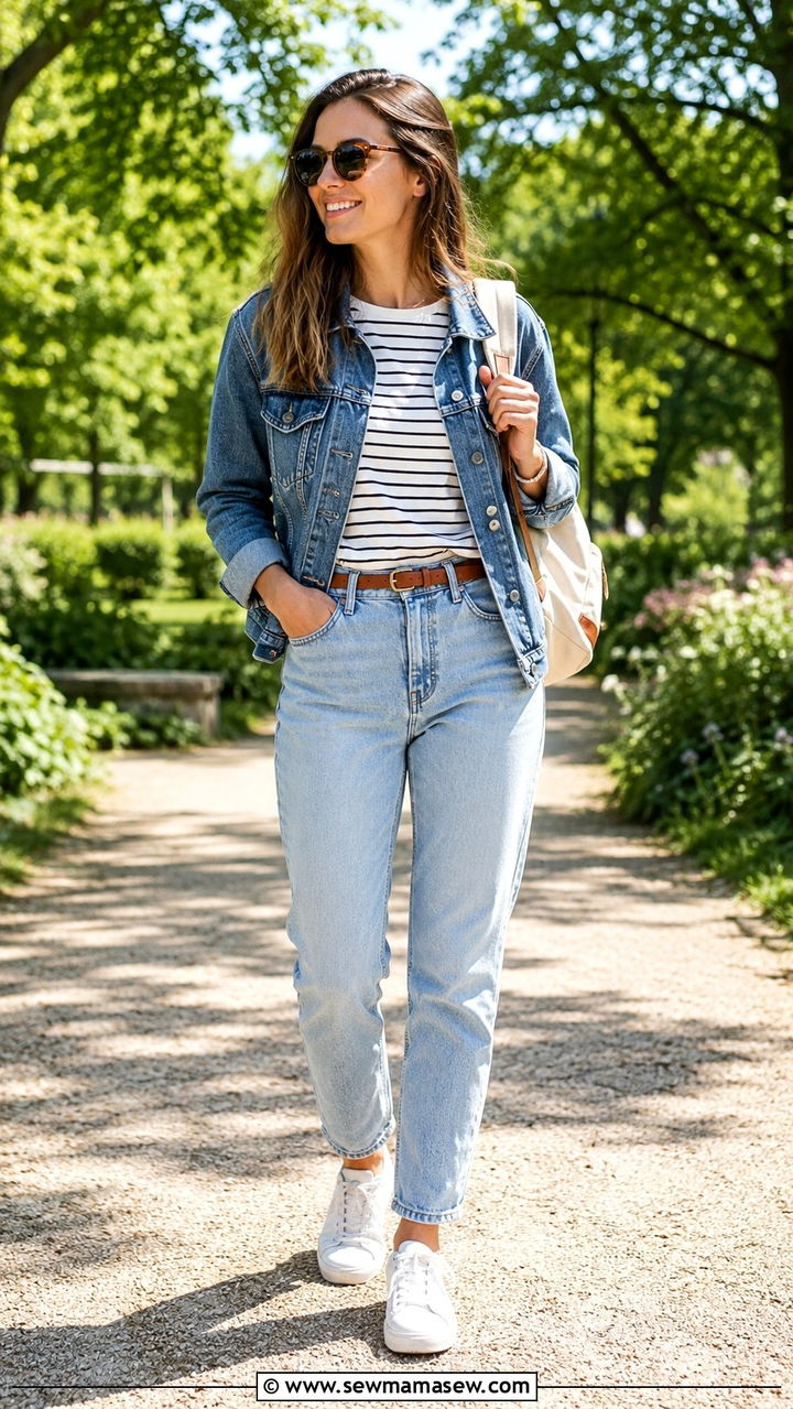 Stonewashed Jeans With White T Shirt And Sneakers - 30 Stonewashed jeans outfit ideas