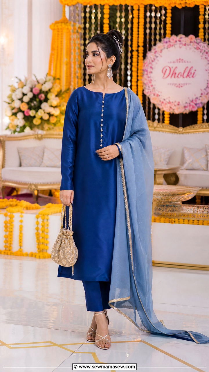 Straight Cut Suit for Dholki Ceremony - 20 Wedding guest outfit ideas Dholki