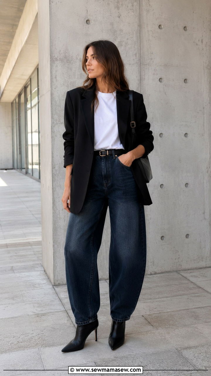 Straight Leg Jeans With Button Down Shirt and Loafers - 30 jeans outfits 2026