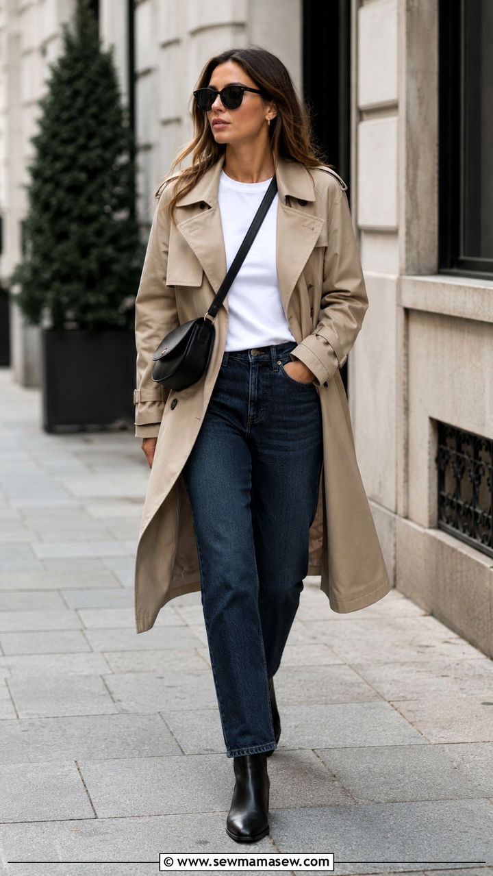 Straight Leg Jeans With Chelsea Boots And Trench Coat - 30 Straight leg jeans outfit ideas with boots