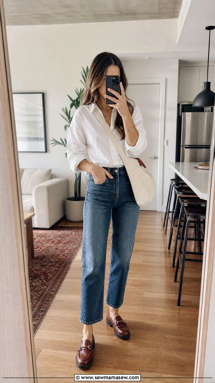Straight Leg Jeans with Loafers Outfit - 25 chic straight leg jeans outfit ideas