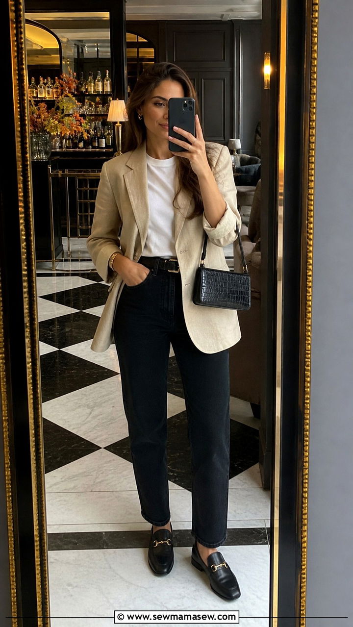 Straight leg jeans and blazer Porto - 40 What to wear in Porto
