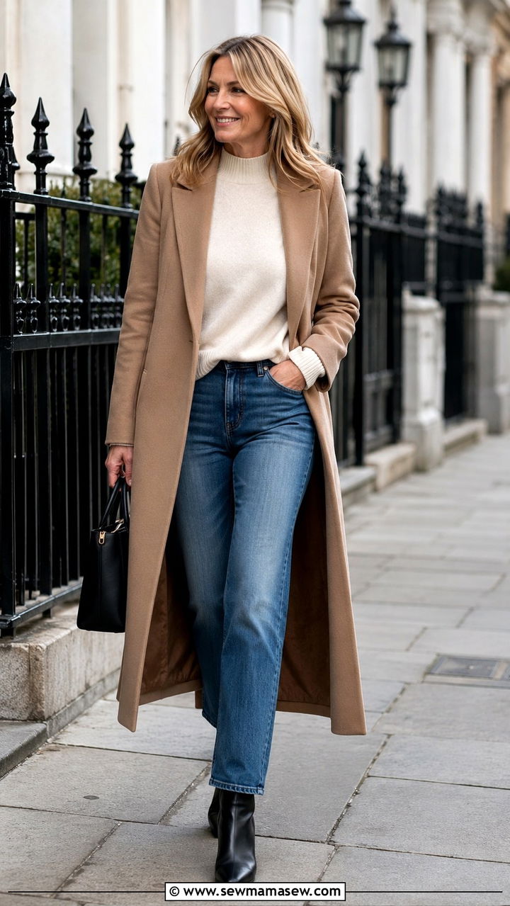 Straight leg jeans with classic leather ankle boots - 20 Jeans and boots outfit ideas over 50