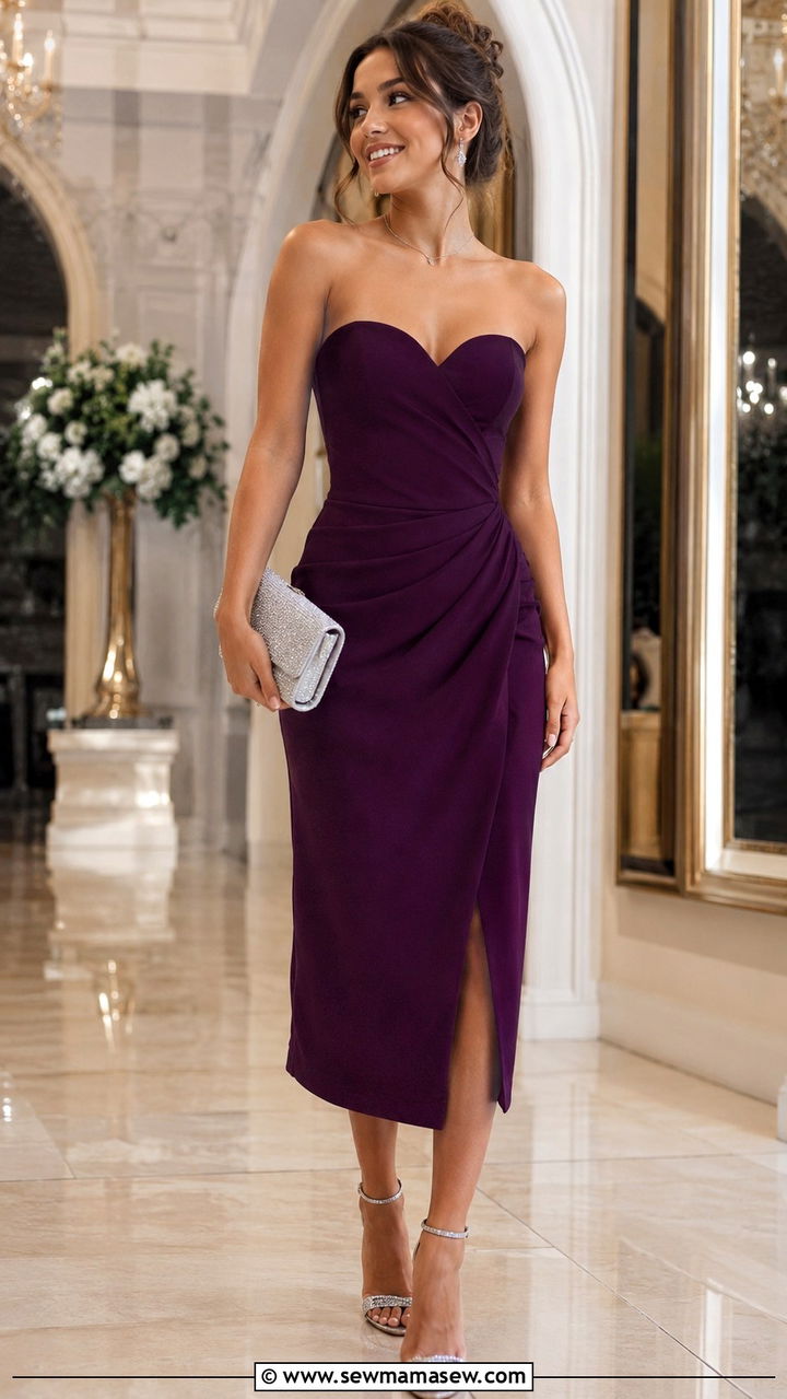 Strapless Sweetheart Dress With Rhinestone Heels - 30 Homecoming outfit ideas