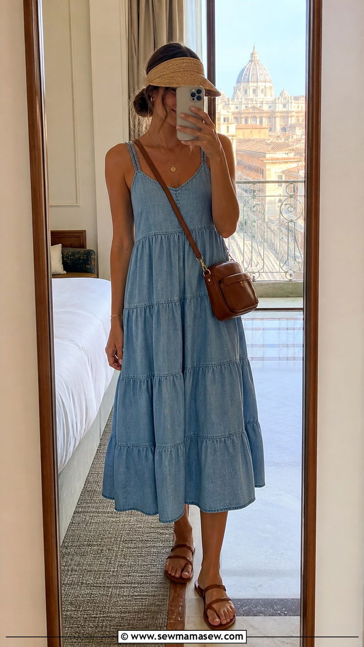 Strappy flat sandals and sundress Rome - 40 What to wear in Rome
