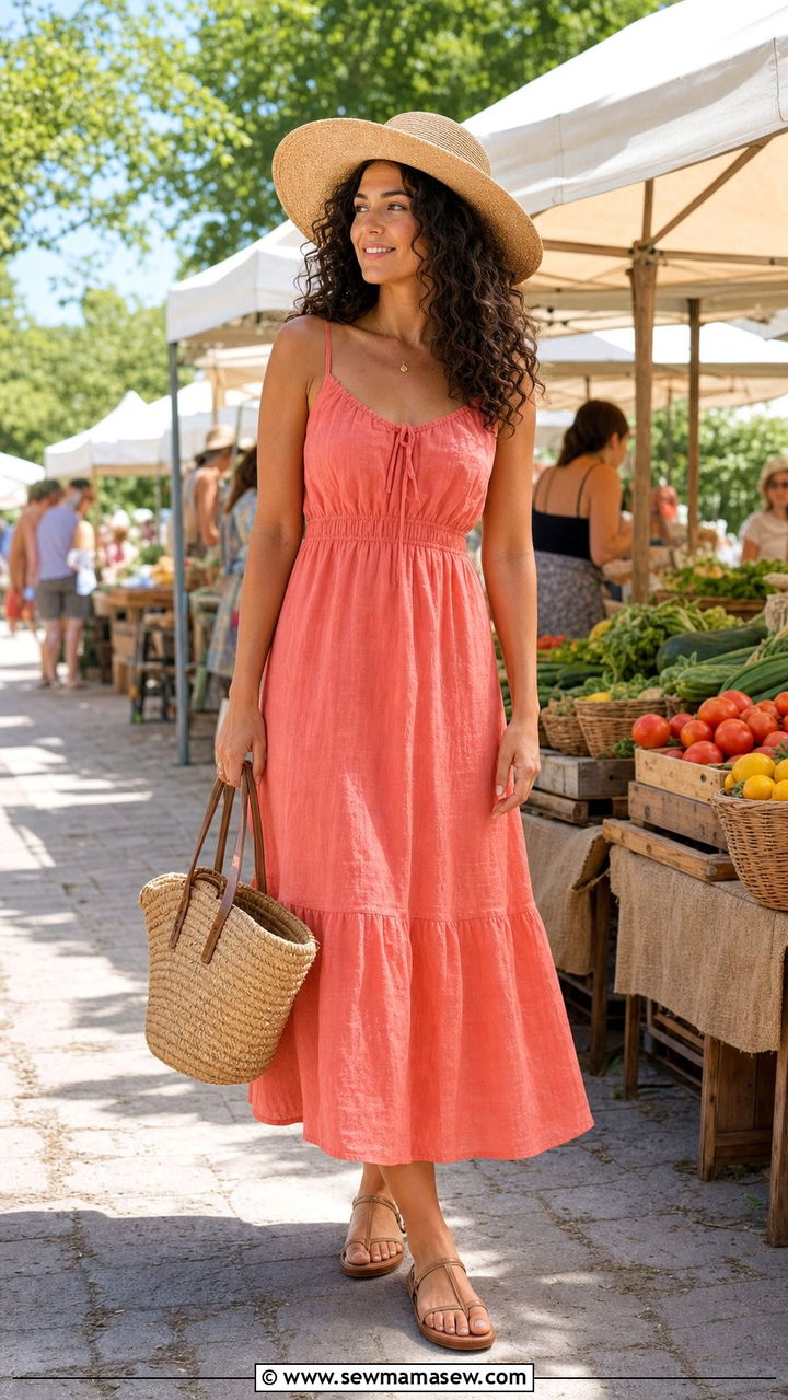 Straw Hat With Simple Sundress Boho Look - 35 boho chic outfits ideas