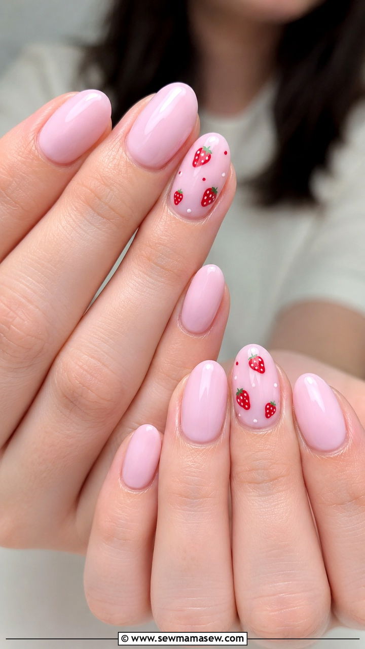 Strawberry Milk Gel Nails - 50 gel polish