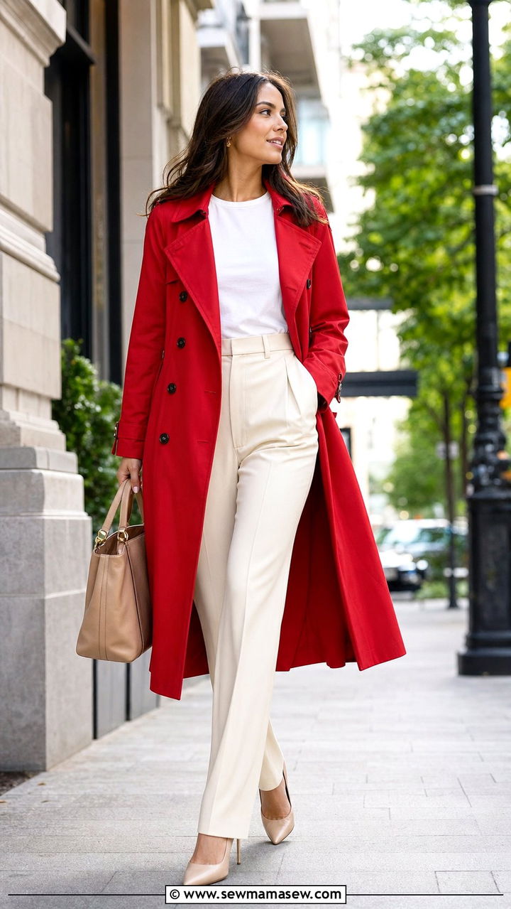 Strawberry Red Trench Coat Outfit - 25 Strawberry girl outfits