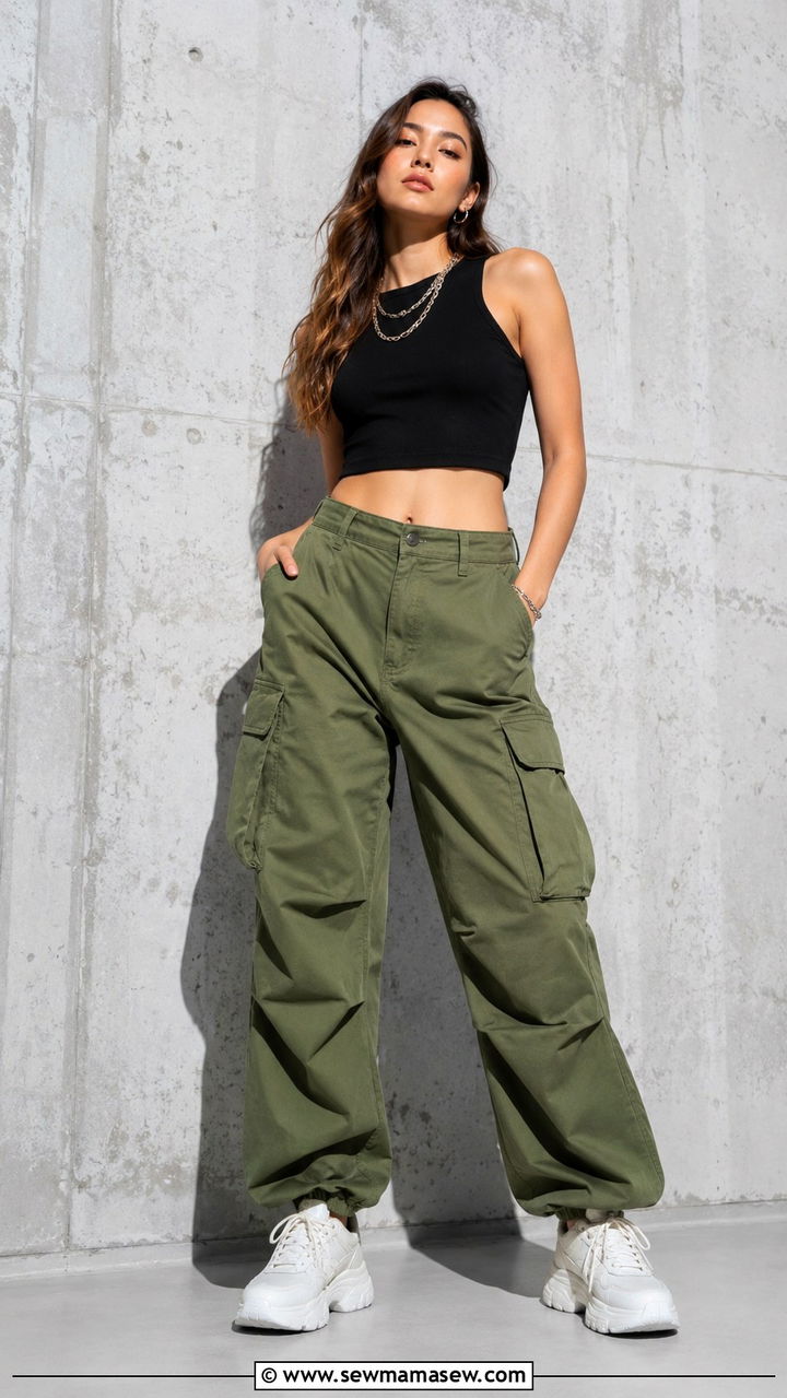 Street Style Cargo Pants Solo Photoshoot Outfit - 30 Solo photoshoot outfit ideas