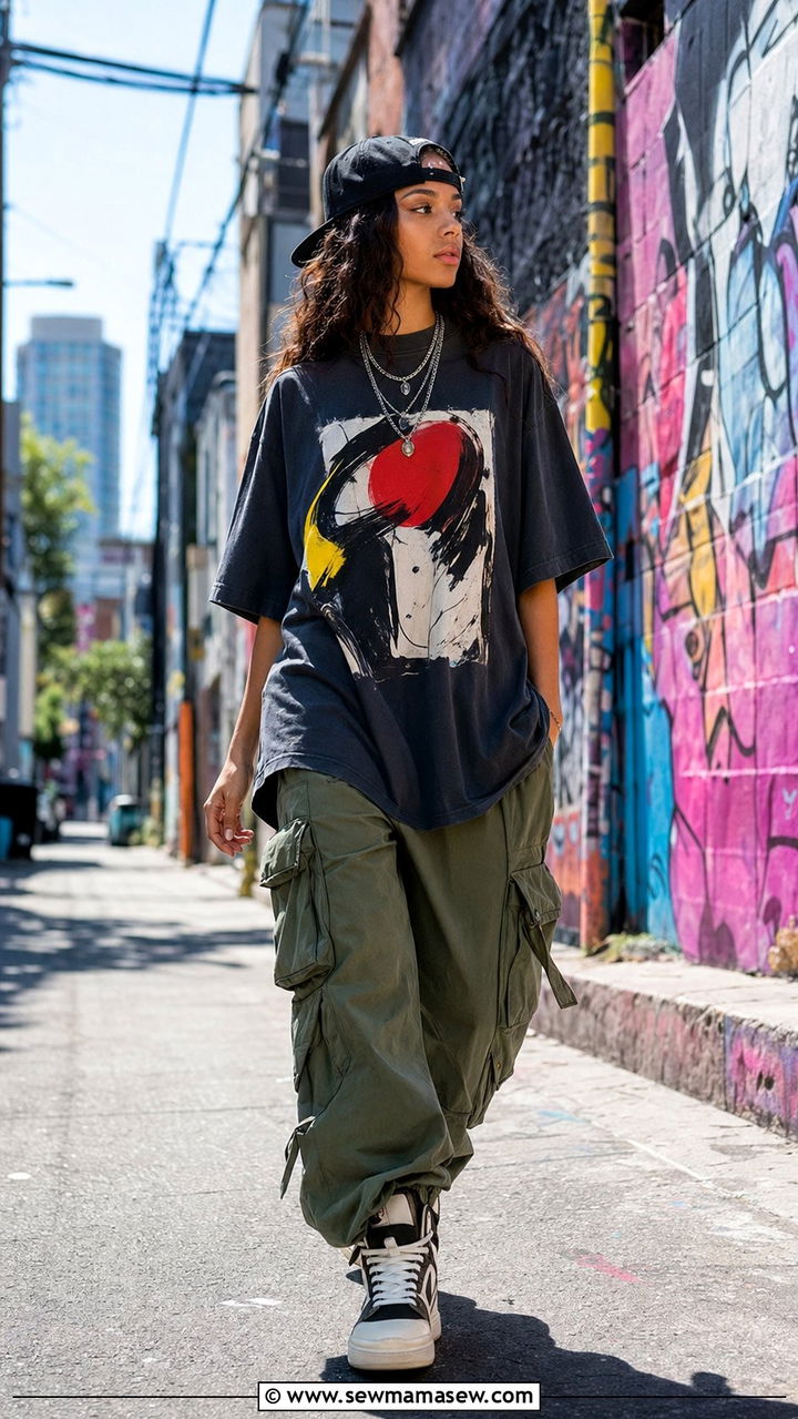 Streetwear Oversized Graphic Tee Outfit - 35 aesthetic outfits ideas