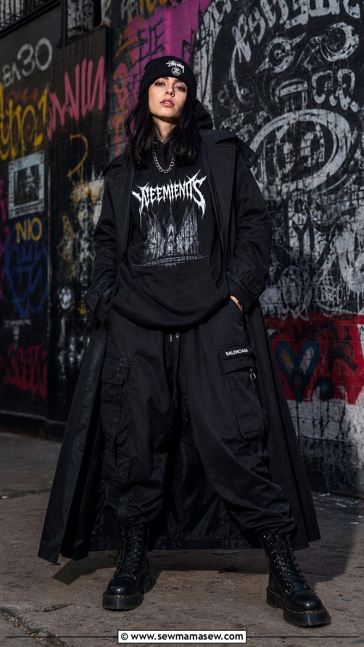 Streetwear Oversized Matching Set With Combat Boots - 40 Matching set outfit ideas printed