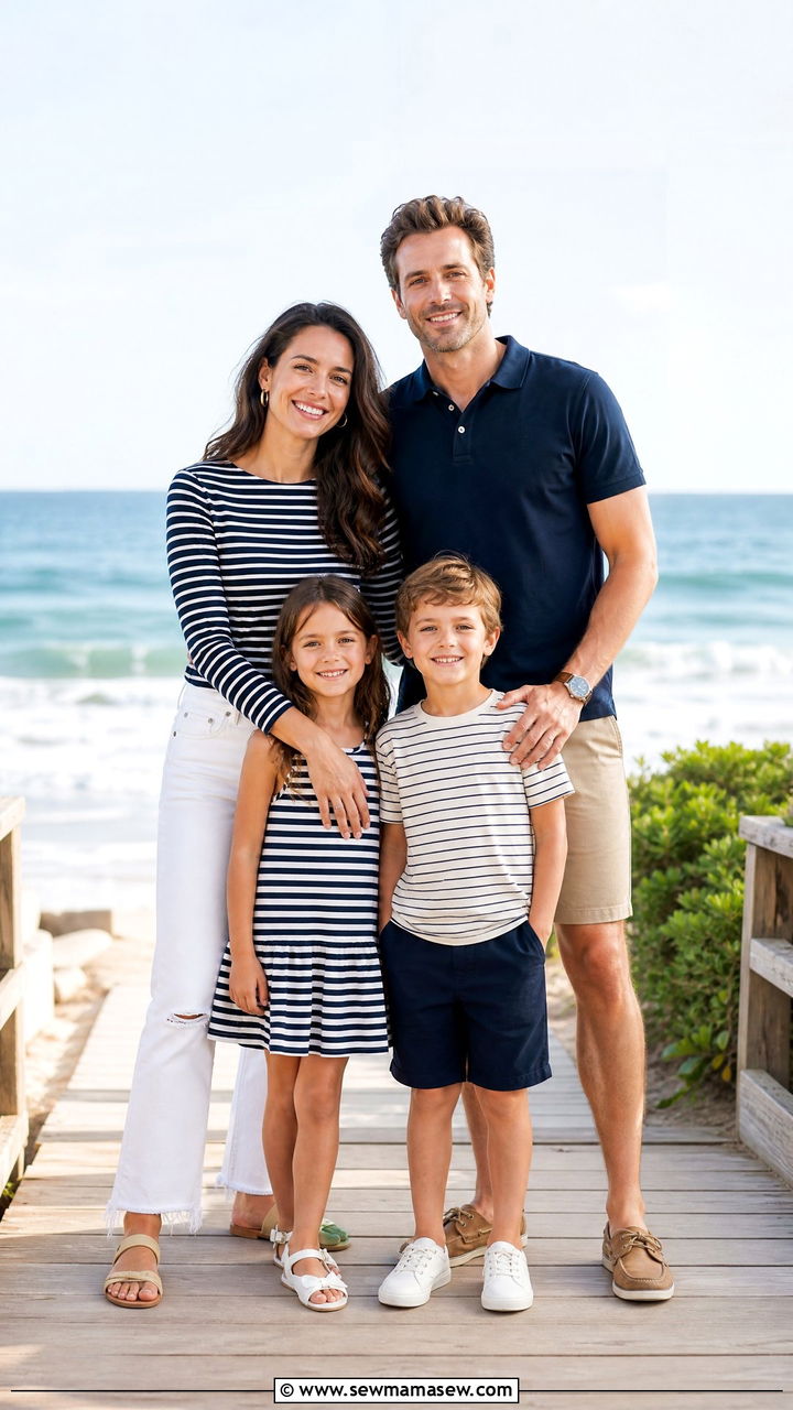 Striped And Solid Mix Family Outfit - 30 Matching spring family outfits