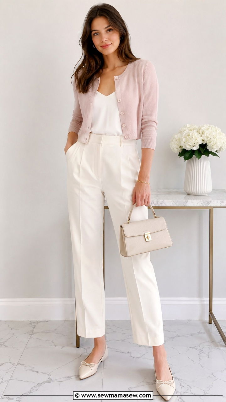Striped Boatneck Top And White Jeans With Pearl Studs - 30 Spring outfits with jewelry