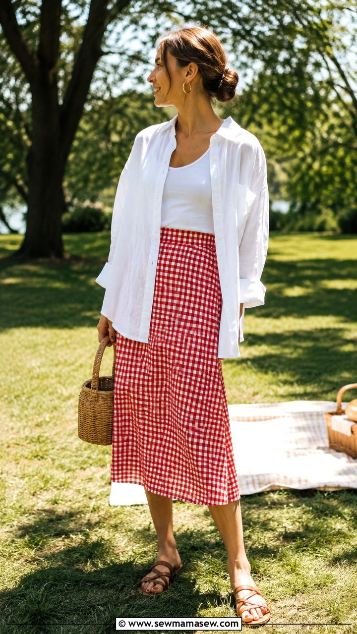 Striped Boatneck Top With Denim Cutoffs - 30 Tomato girl summer outfits