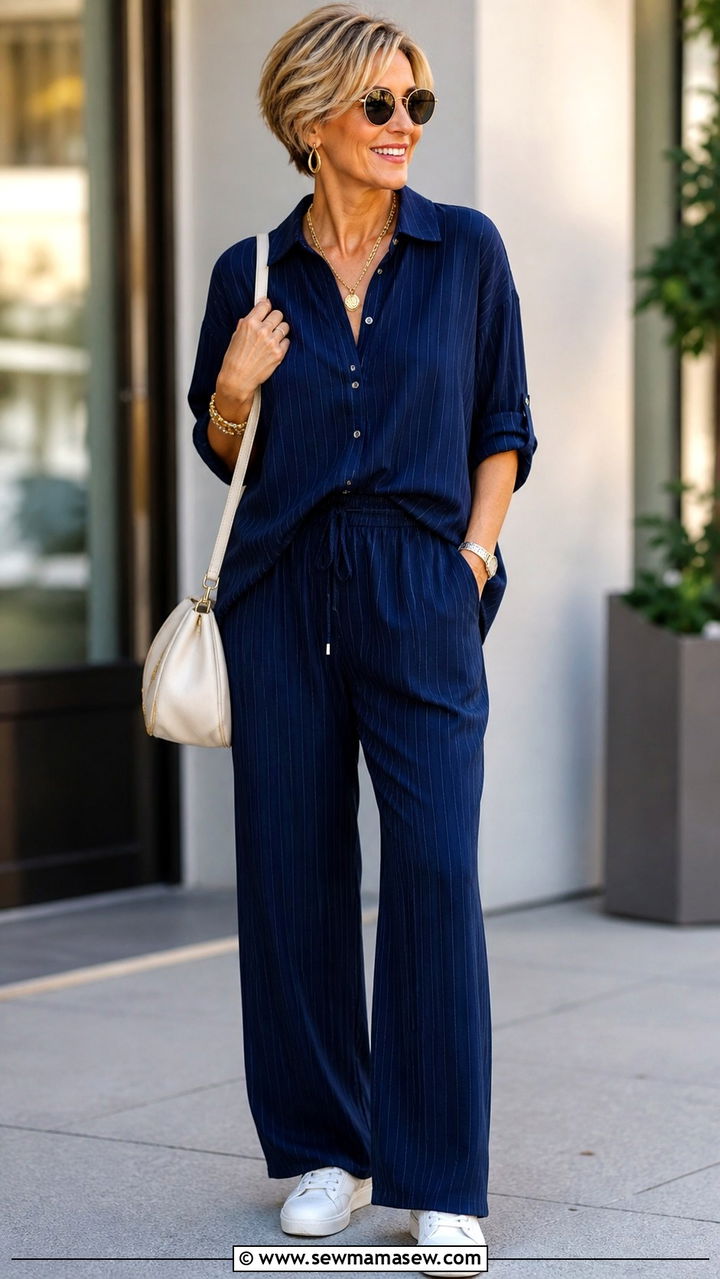 Striped Breton Top With Straight Leg Jeans and Loafers - 40 Spring outfit ideas for women over 50 2026