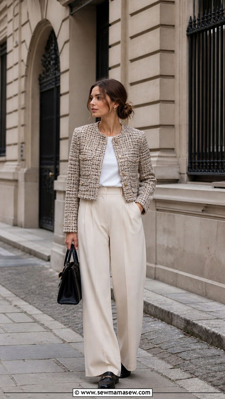 Striped Breton Top with High Waisted Jeans and Loafers - 40 Parisian outfit ideas