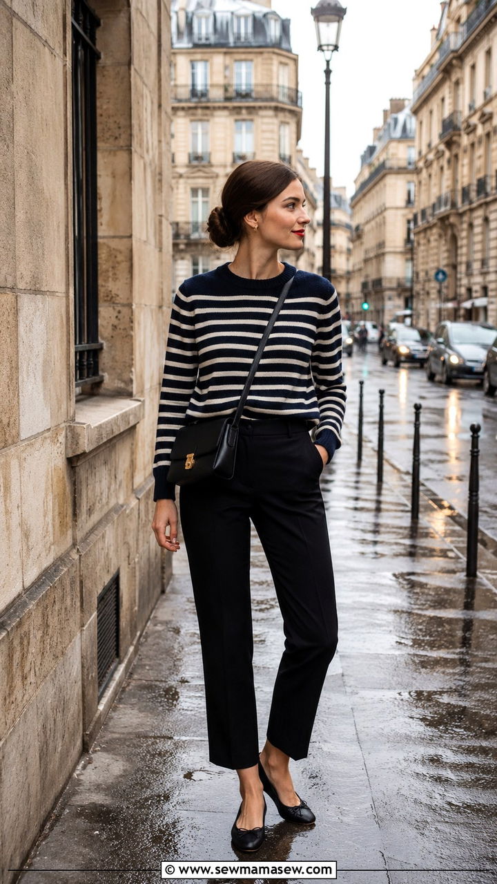 Striped Knit With Black Cropped Trousers - 30 Old money outfit ideas spring 2026