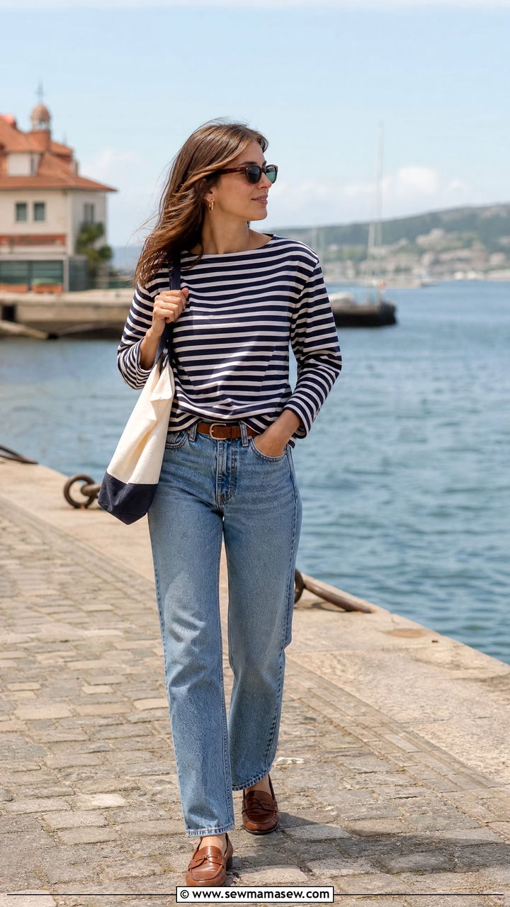 Striped Shirt With Relaxed Jeans And Loafers - 30 First warm day outfits