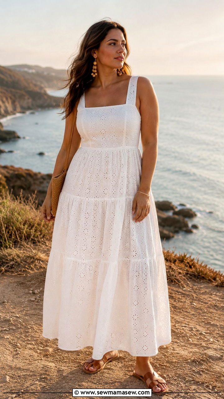 Striped maxi dress for vacation - 30 Vacation outfits for midsize women