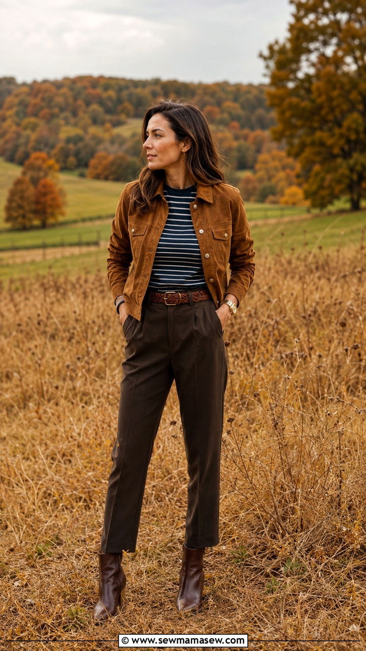 Striped shirt and cardigan outfit - 25 Old money outfit ideas with striped shirt