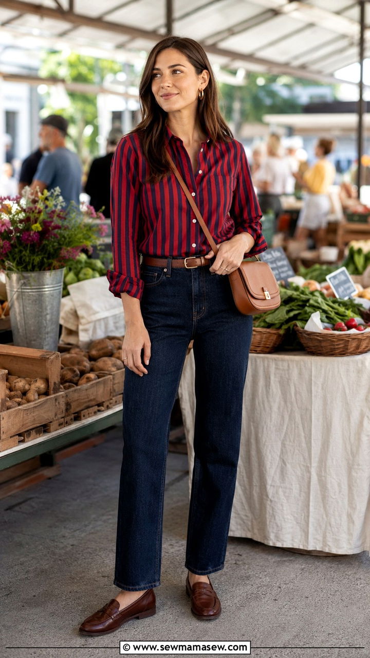 Striped shirt and chinos outfit - 25 Old money outfit ideas with striped shirt