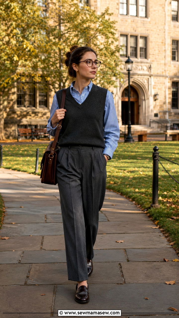 Striped shirt and dark wash jeans outfit - 25 Old money outfit ideas with striped shirt