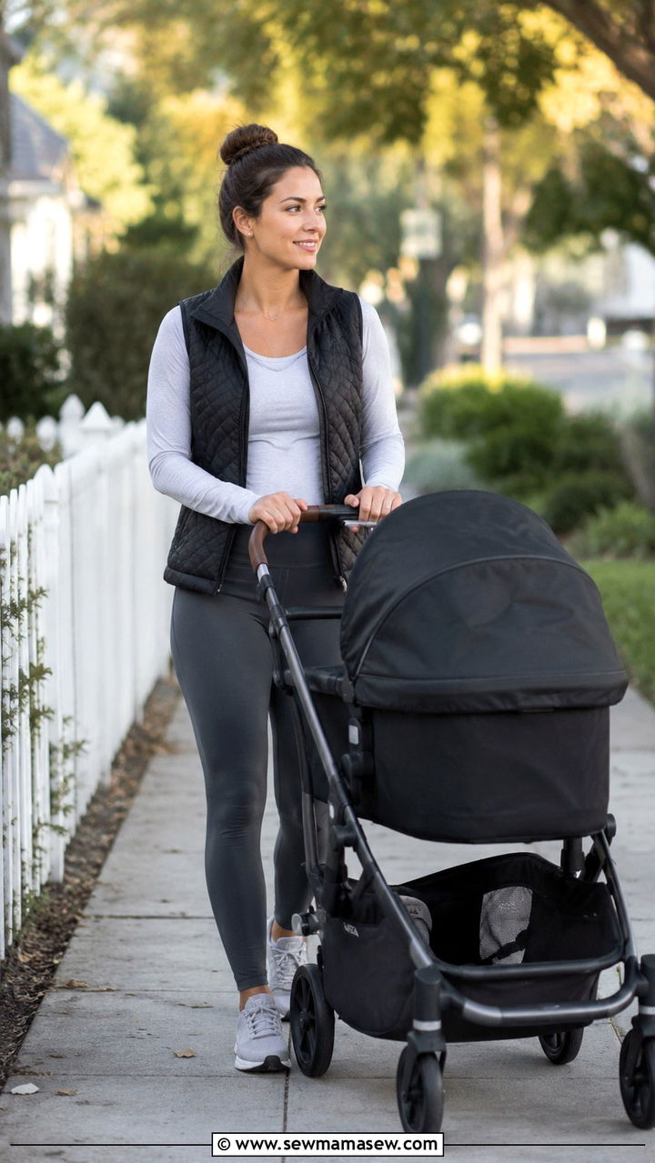 Stroller Walking Outfit for Postpartum Moms - 25 Postpartum workout outfit ideas
