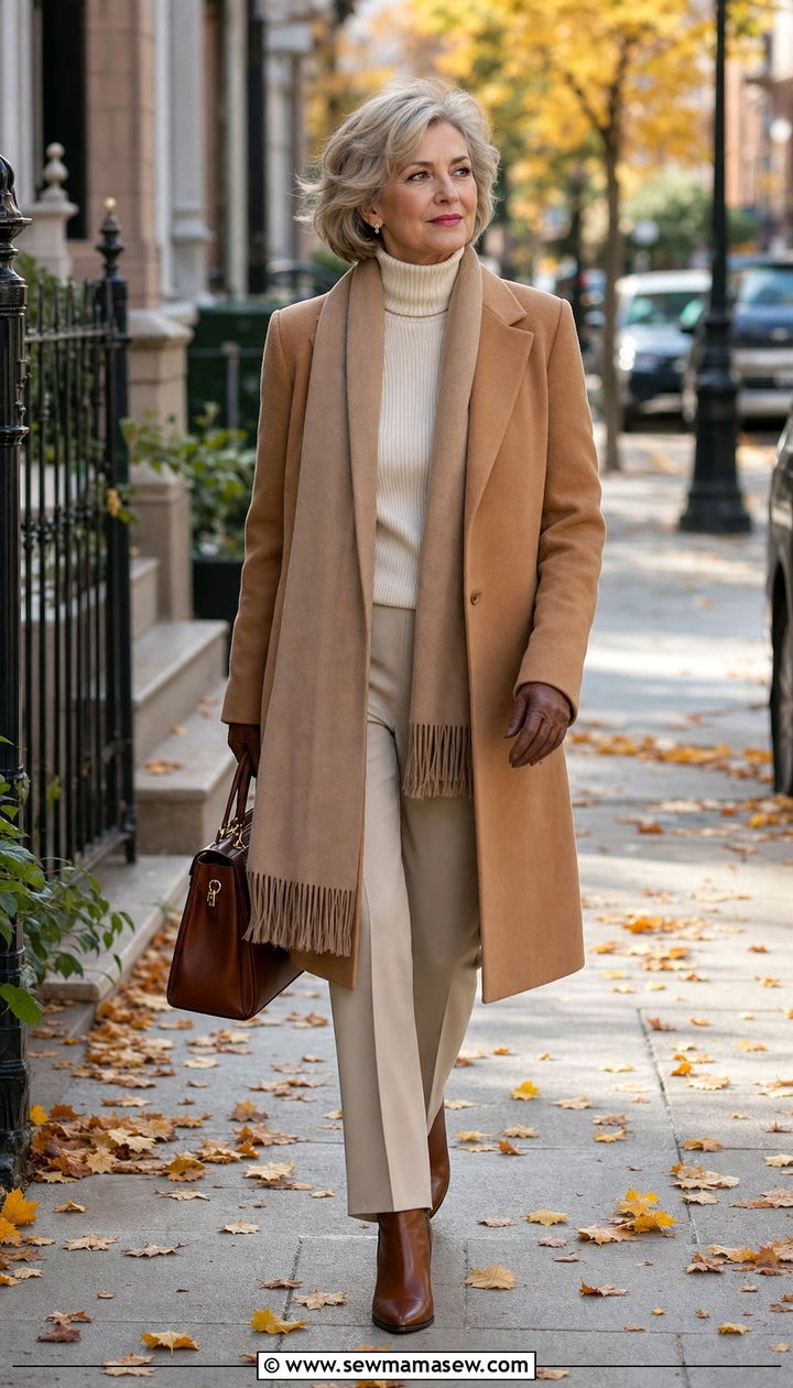 Structured Wool Coat With Ankle Boots - 25 Sophisticated outfit ideas for women over 60