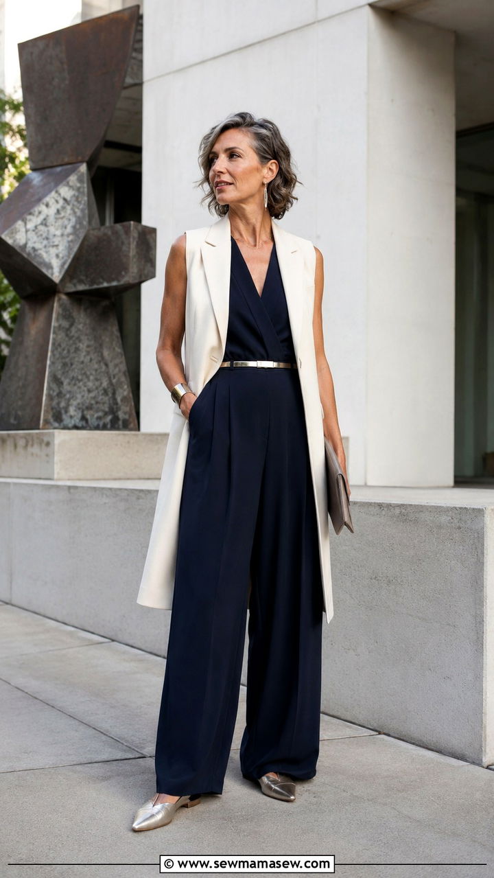Structured jumpsuit with sleek accessories - 25 Presentation outfit ideas