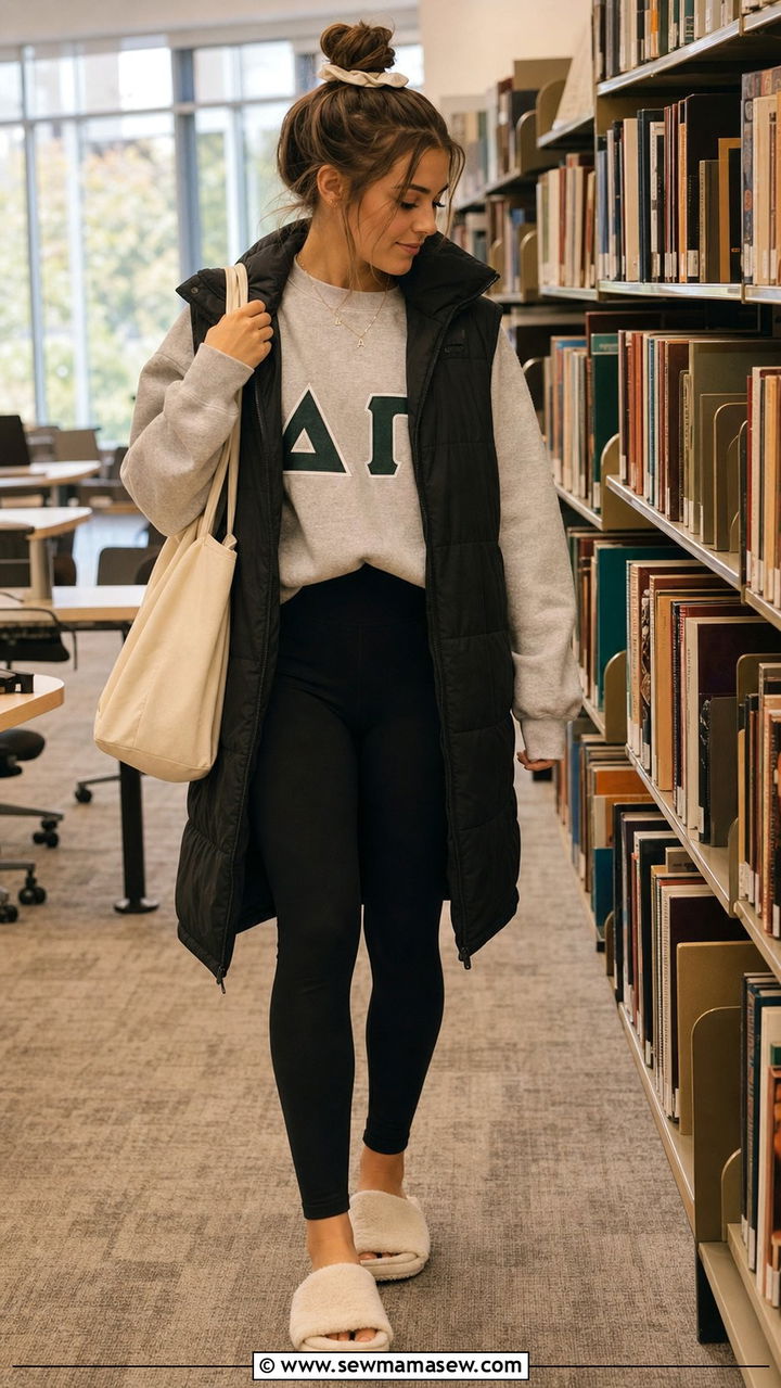 Study Group Oversized Sweatshirt Outfit - 25 Sorority sisterhood outfit ideas