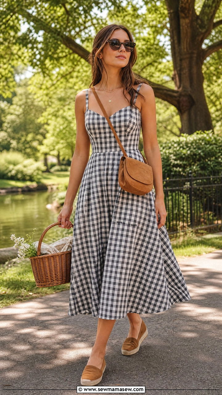Suede Espadrilles With Midi Dress And Crossbody Bag - 30 Summer suede outfits