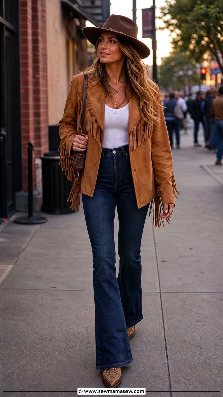 Suede Fringe Jacket Western Outfit - 25 Funky western outfit ideas
